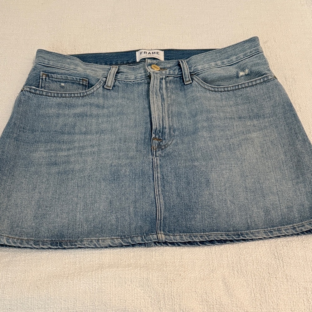 Frame Denim Women's Light Blue A-Line Skirt